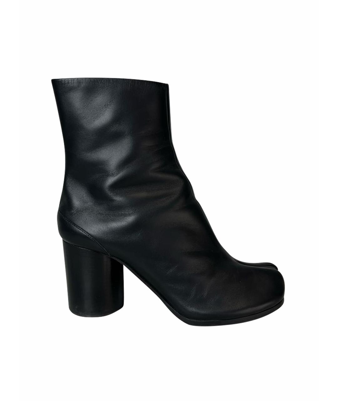 MAISON MARGIELA Черные кожаные ботильоны, фото 1