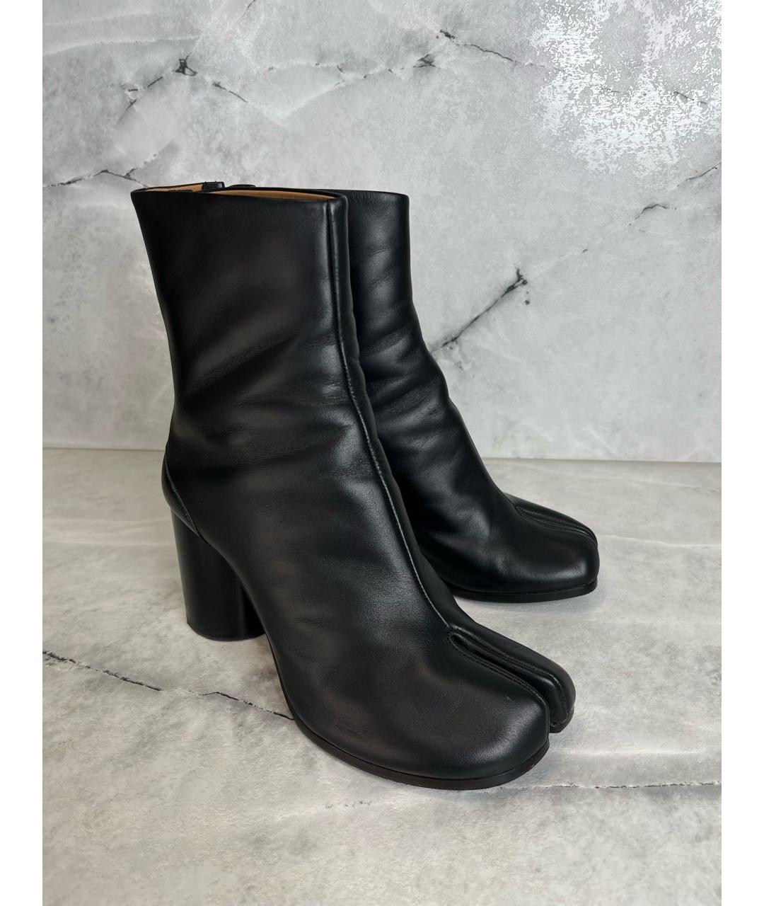 MAISON MARGIELA Черные кожаные ботильоны, фото 3