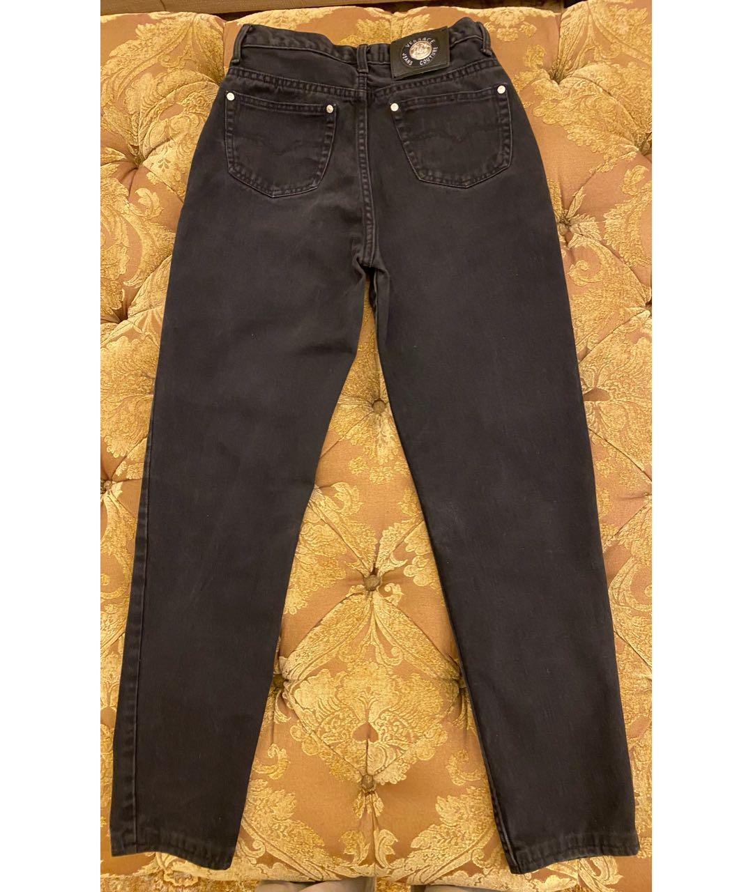 VERSACE JEANS COUTURE Темно-синие хлопковые прямые джинсы, фото 2