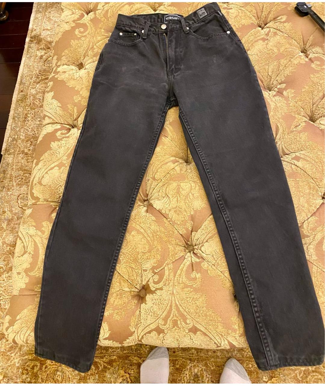 VERSACE JEANS COUTURE Темно-синие хлопковые прямые джинсы, фото 9