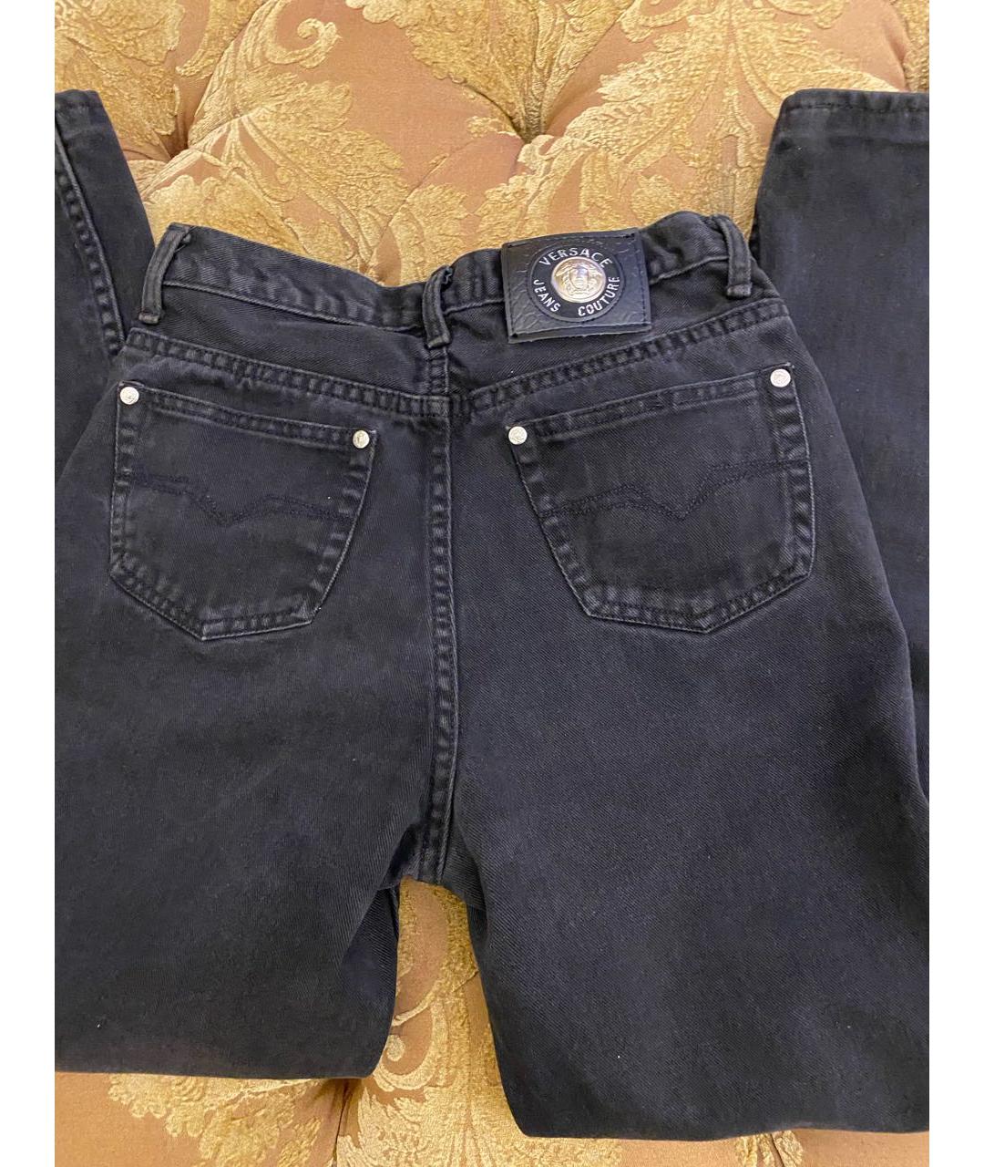 VERSACE JEANS COUTURE Темно-синие хлопковые прямые джинсы, фото 7