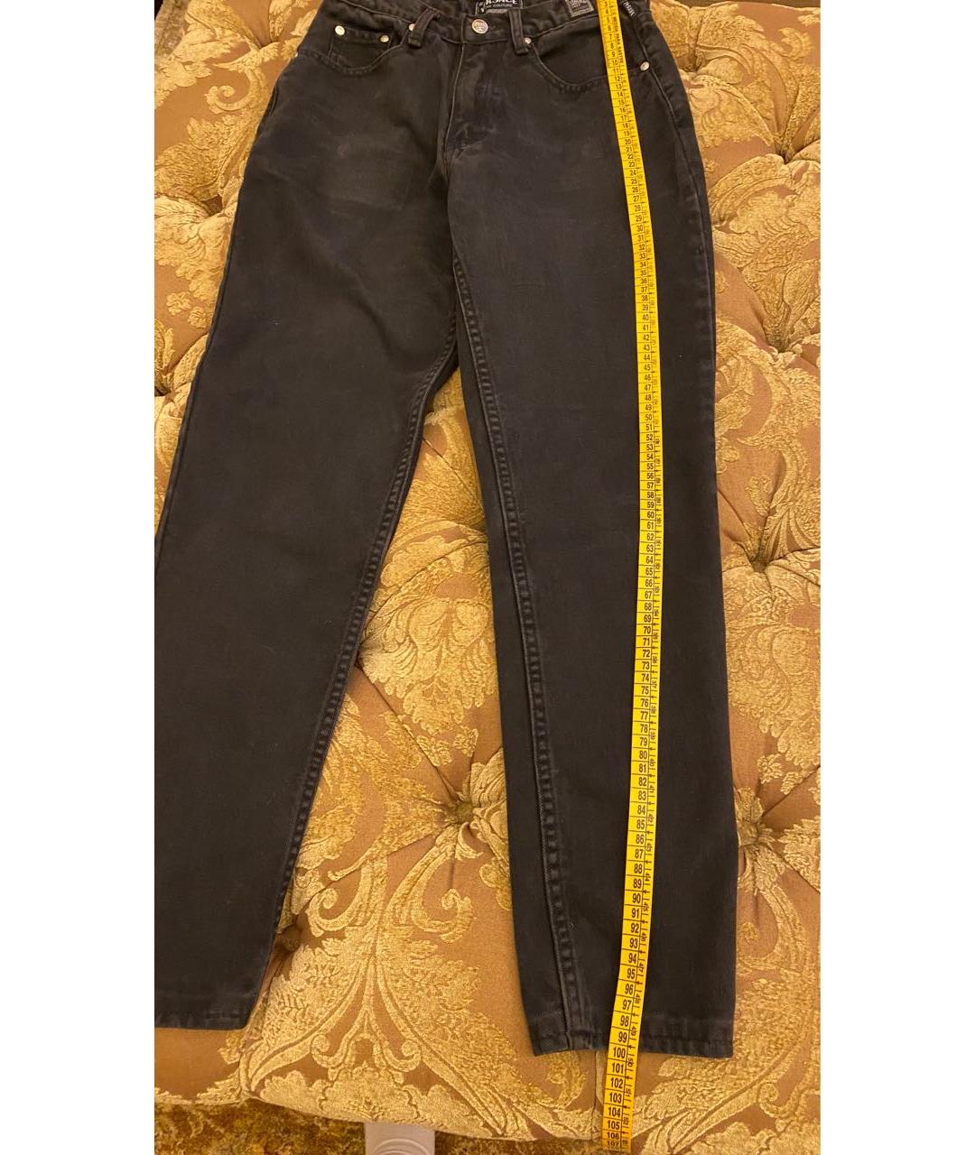 VERSACE JEANS COUTURE Темно-синие хлопковые прямые джинсы, фото 6