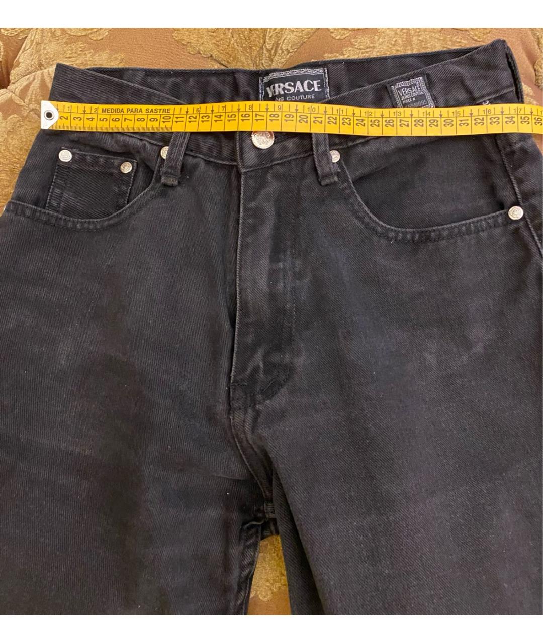 VERSACE JEANS COUTURE Темно-синие хлопковые прямые джинсы, фото 5