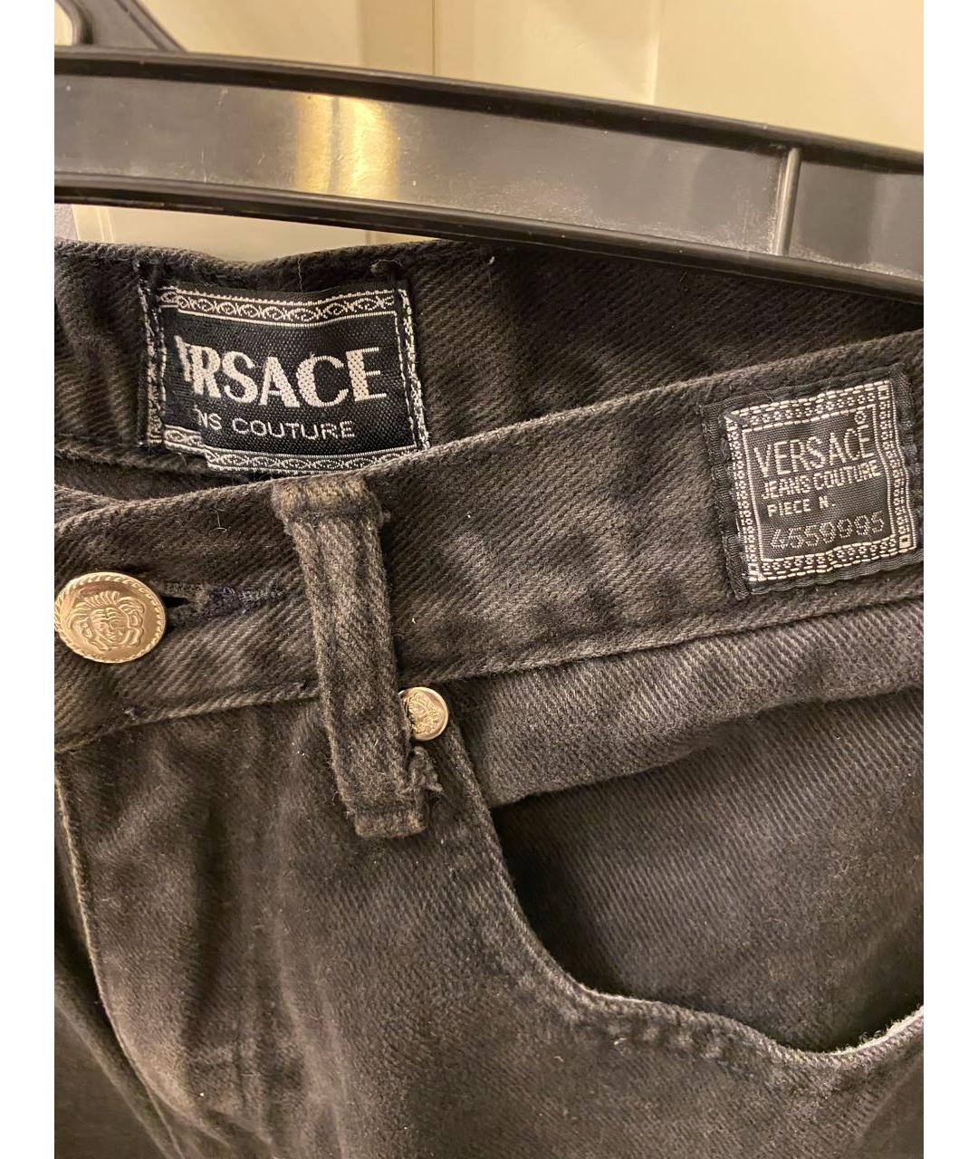 VERSACE JEANS COUTURE Темно-синие хлопковые прямые джинсы, фото 3