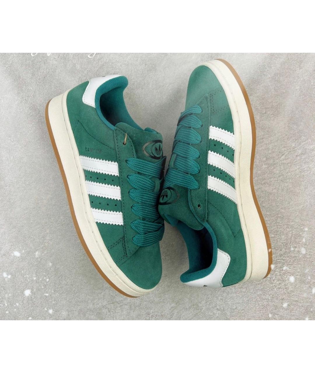 ADIDAS Зеленые замшевые низкие кроссовки / кеды, фото 2