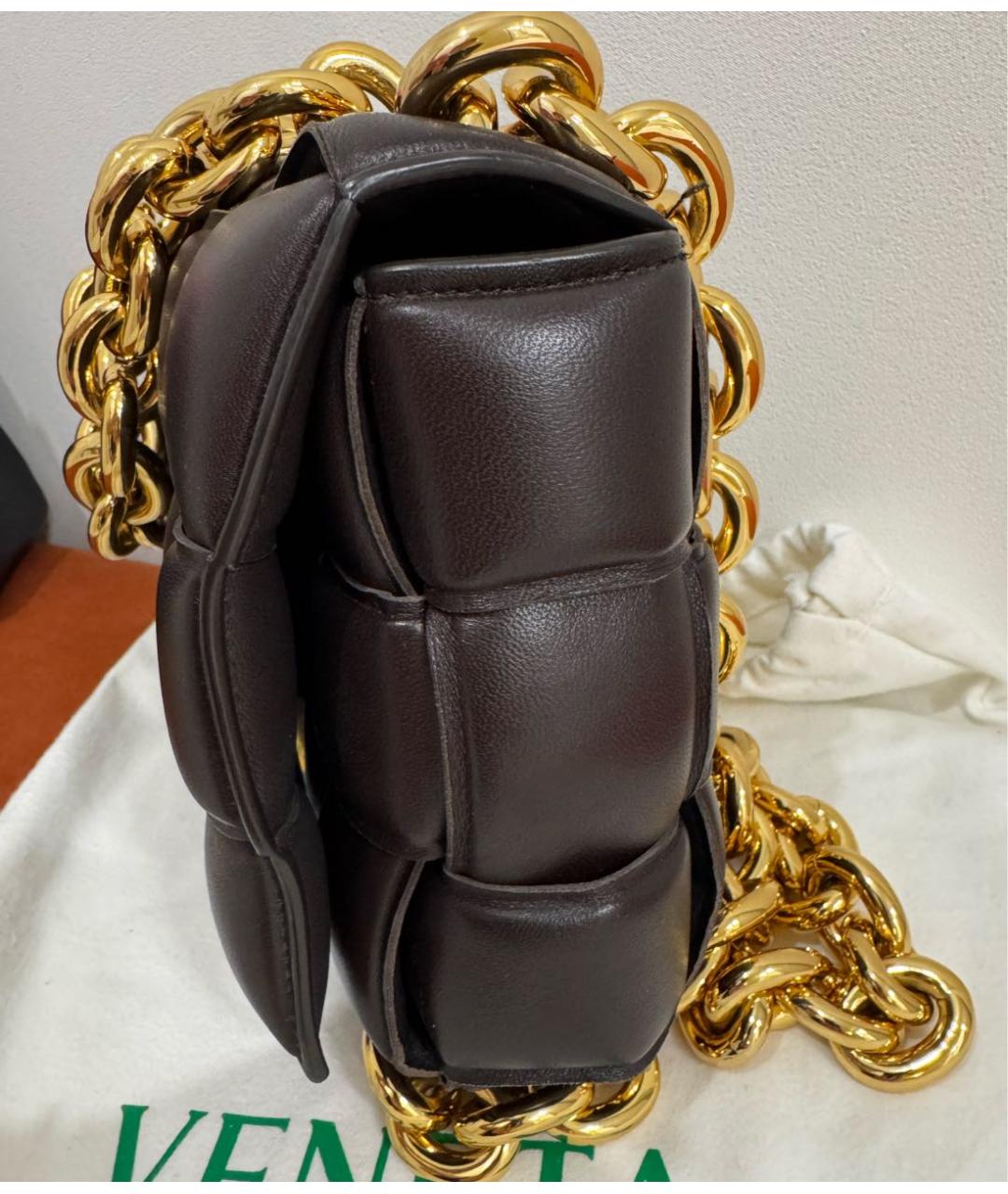 BOTTEGA VENETA Коричневая кожаная сумка через плечо, фото 5