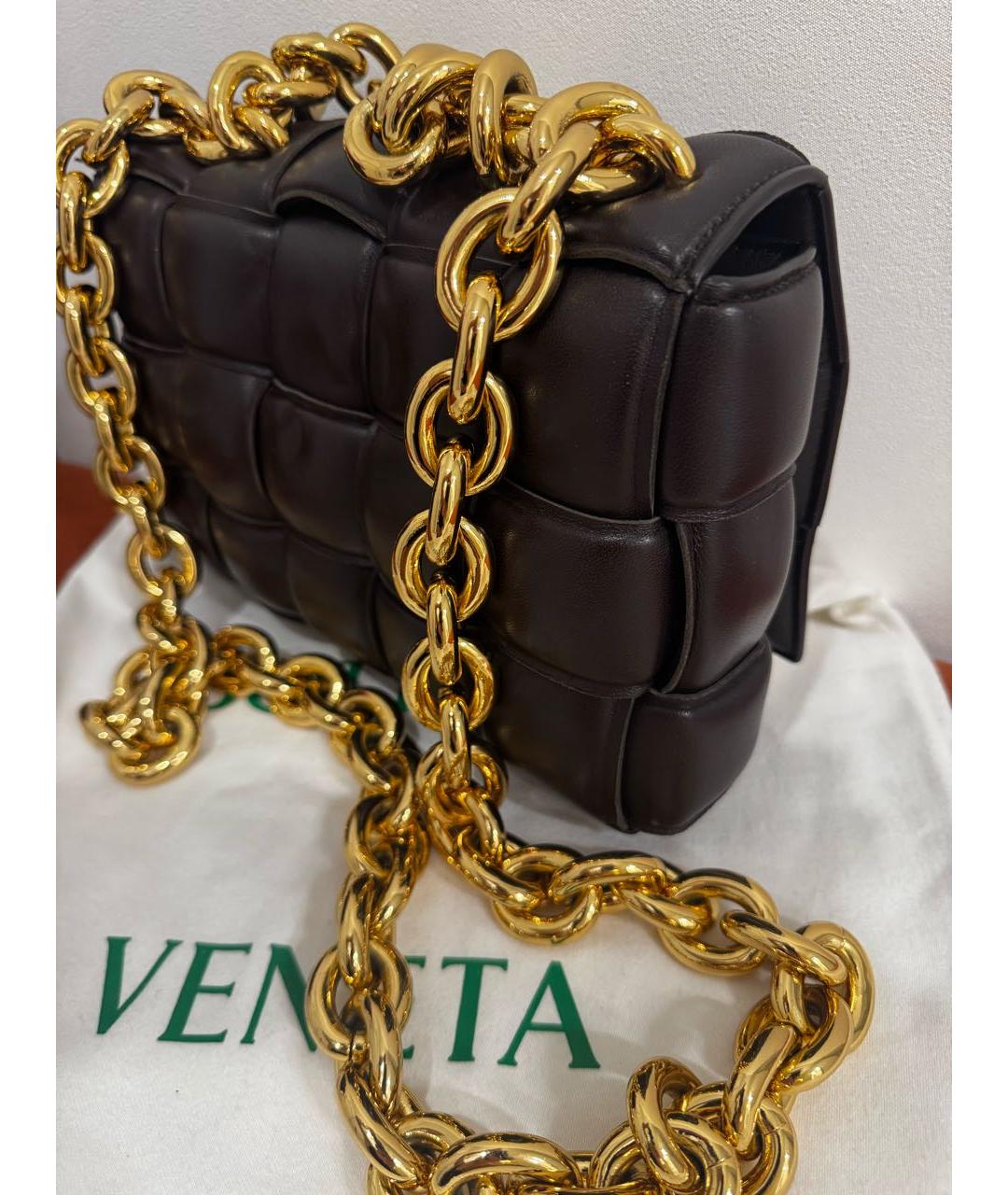 BOTTEGA VENETA Коричневая кожаная сумка через плечо, фото 2
