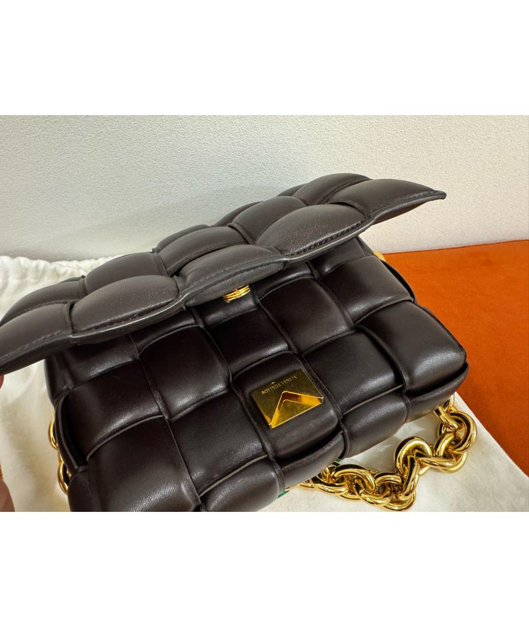 BOTTEGA VENETA Коричневая кожаная сумка через плечо, фото 7