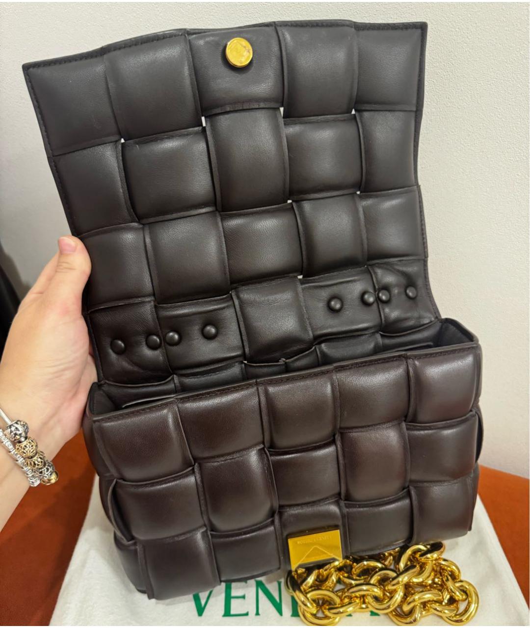 BOTTEGA VENETA Коричневая кожаная сумка через плечо, фото 3