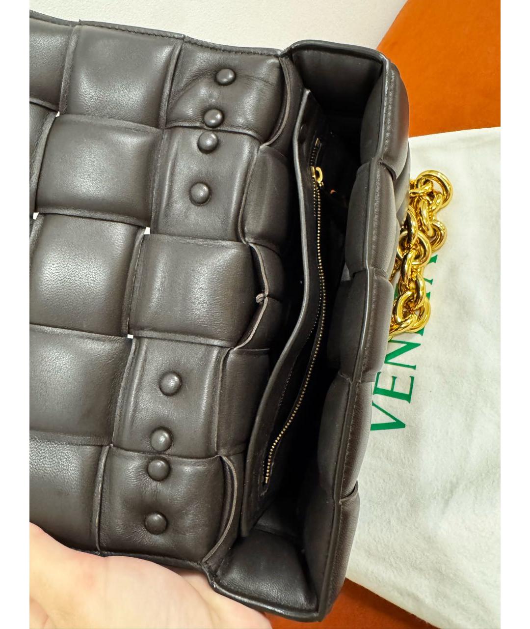 BOTTEGA VENETA Коричневая кожаная сумка через плечо, фото 4