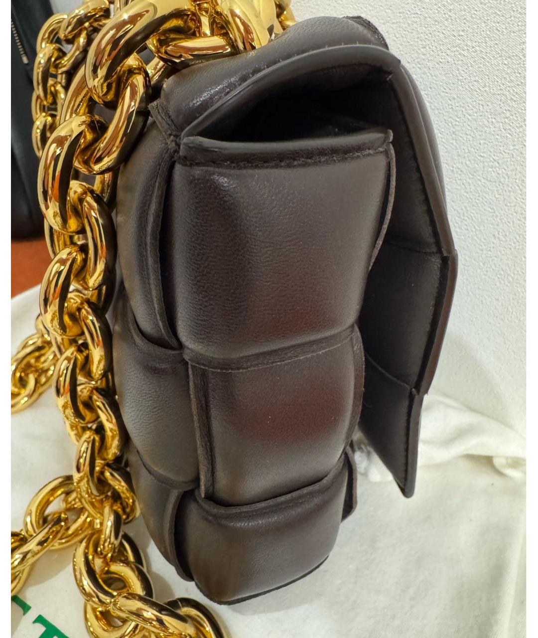 BOTTEGA VENETA Коричневая кожаная сумка через плечо, фото 6