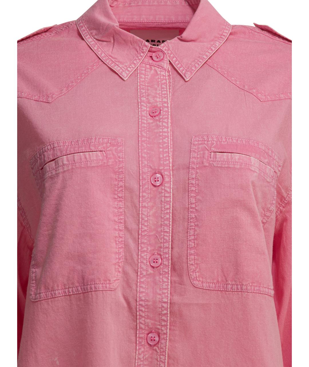 ISABEL MARANT ETOILE Розовая хлопковая рубашка, фото 3