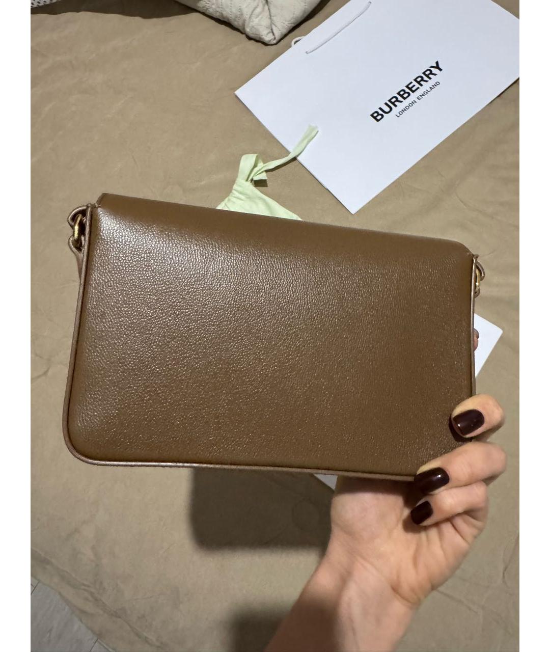 BURBERRY Коричневая кожаная сумка через плечо, фото 3