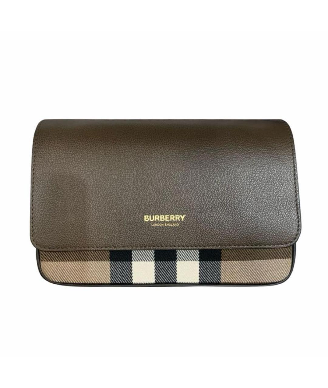 BURBERRY Коричневая кожаная сумка через плечо, фото 6