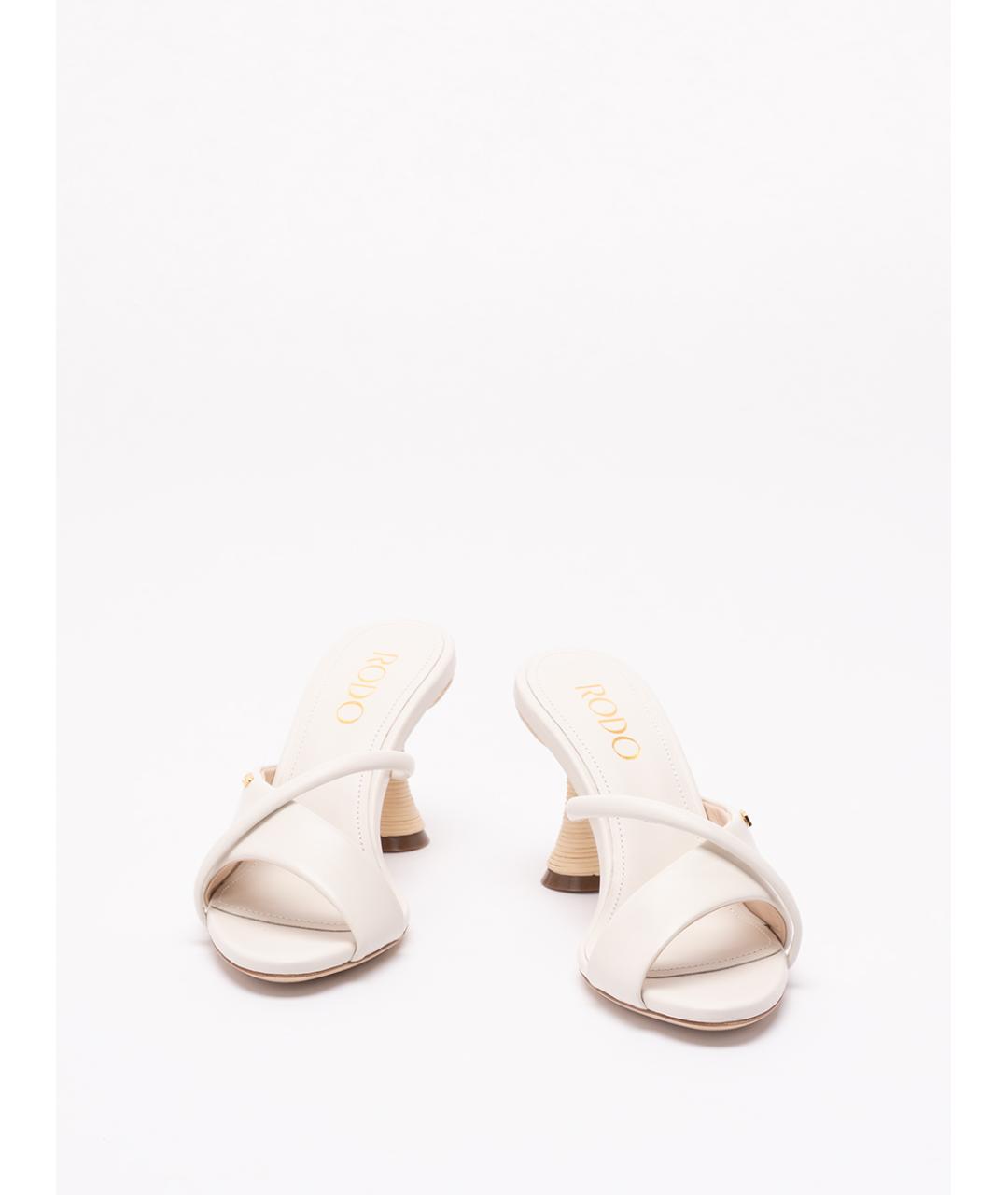 rodo Белые кожаные мюли, фото 2