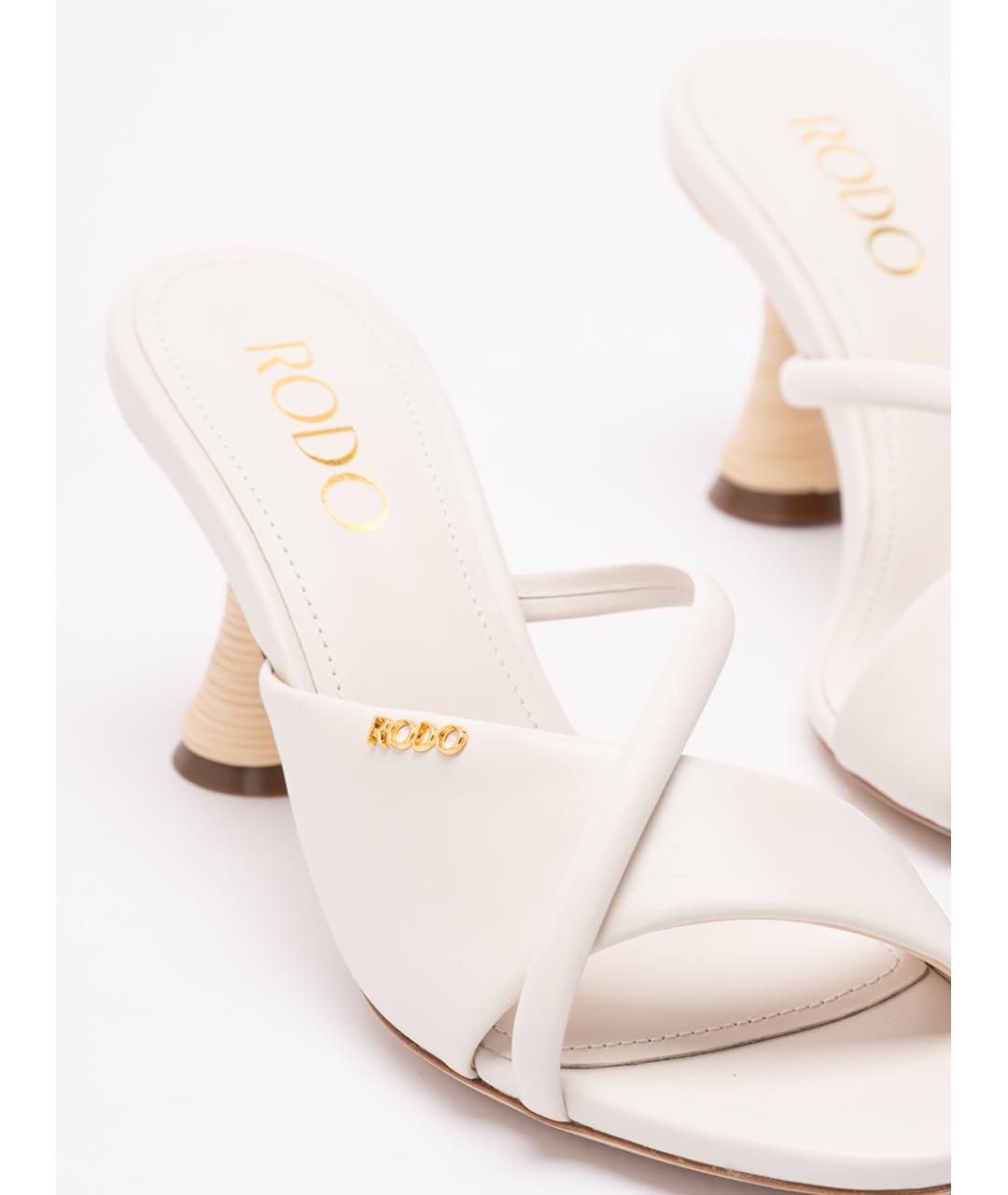 rodo Белые кожаные мюли, фото 5