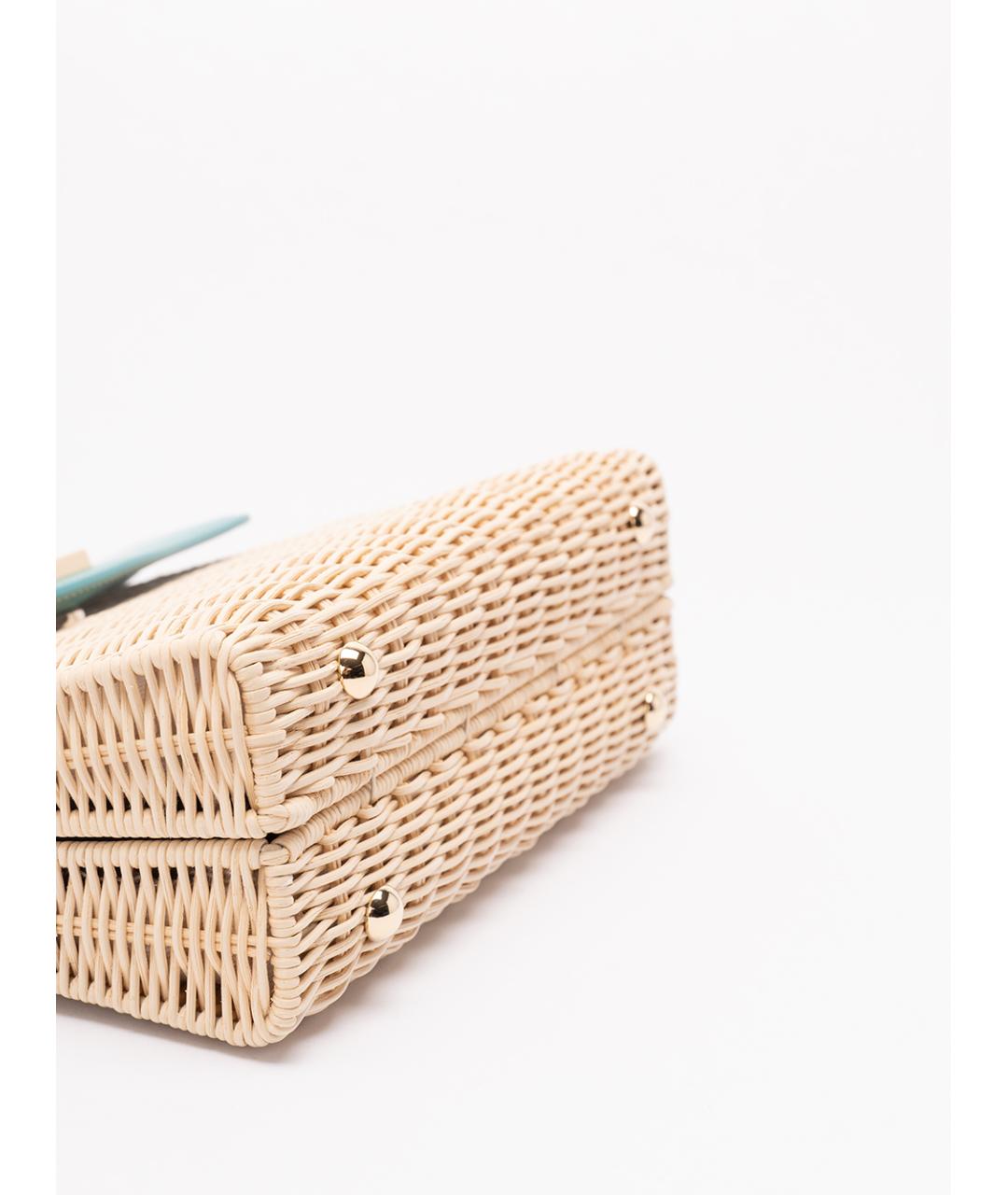 rodo Бежевая пелетеная сумка с короткими ручками, фото 5