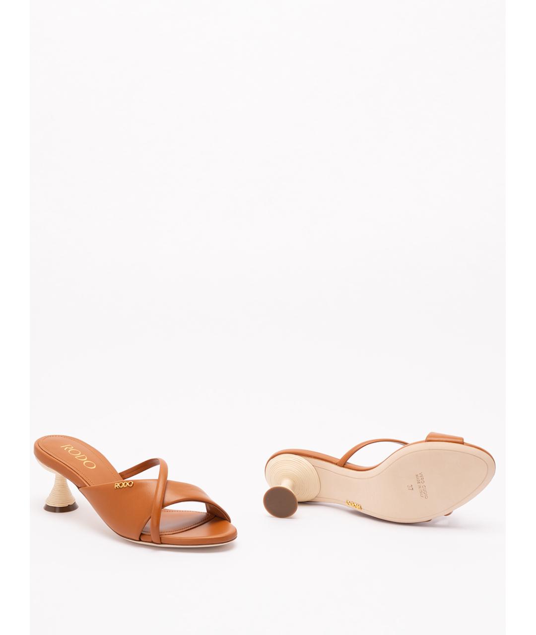 rodo Коричневые кожаные мюли, фото 4