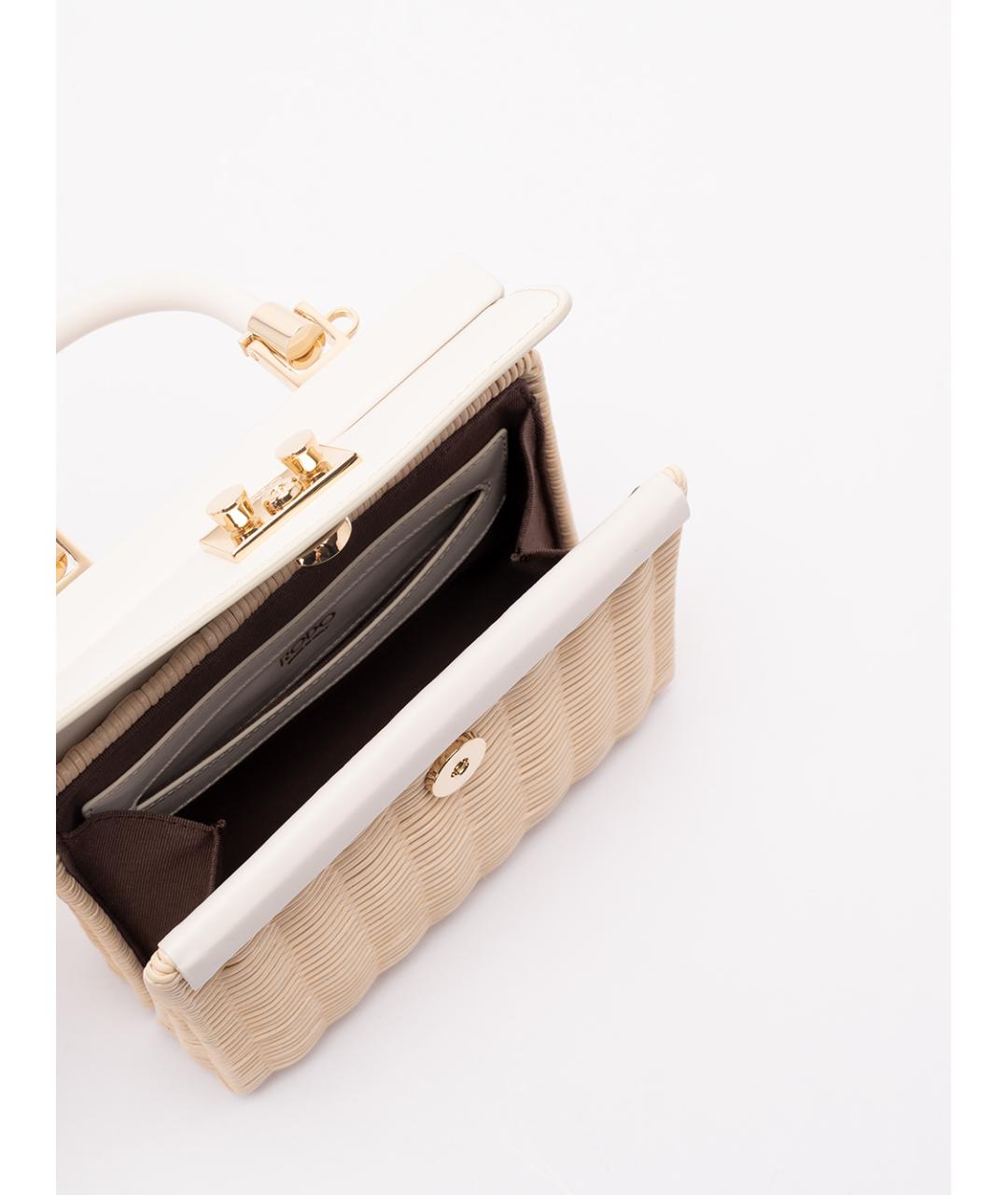 rodo Бежевая пелетеная сумка с короткими ручками, фото 6