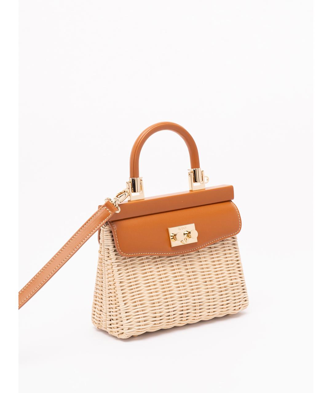 rodo Бежевая пелетеная сумка с короткими ручками, фото 3