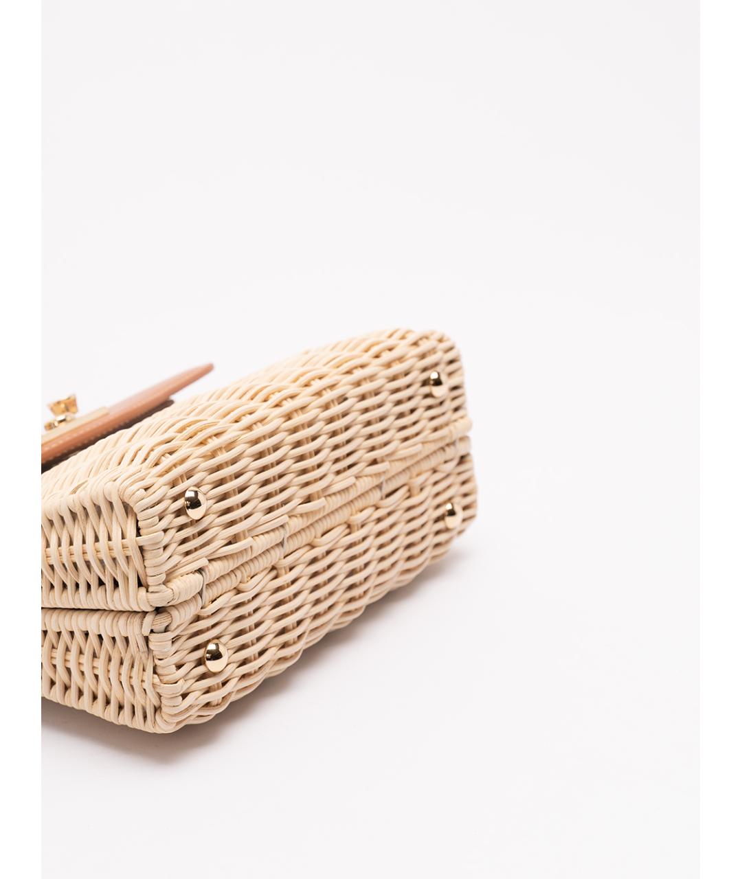 rodo Бежевая пелетеная сумка с короткими ручками, фото 5