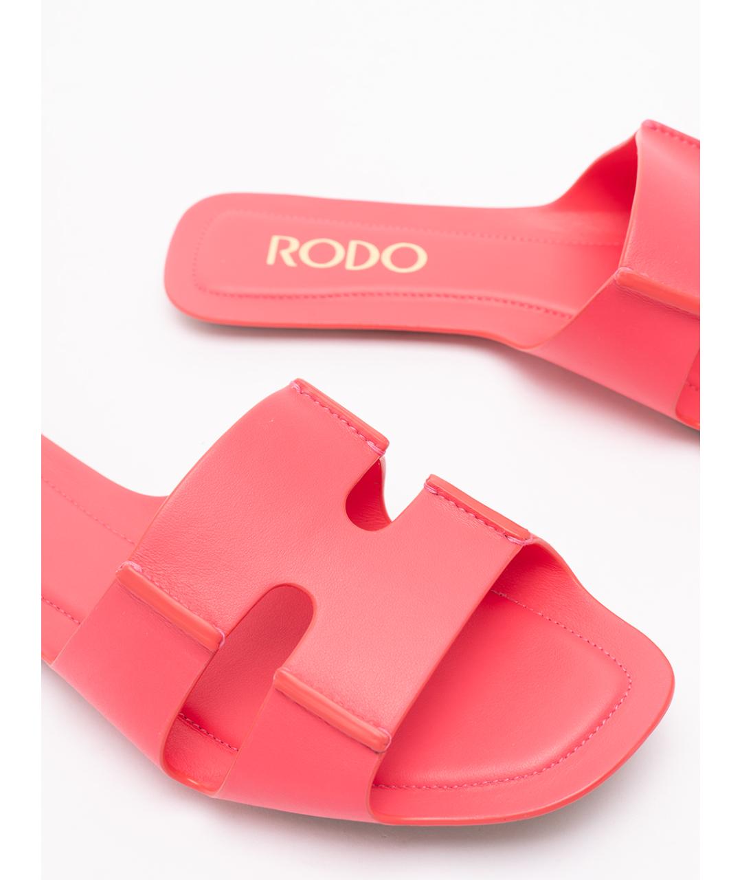 rodo Розовые кожаные шлепанцы, фото 5