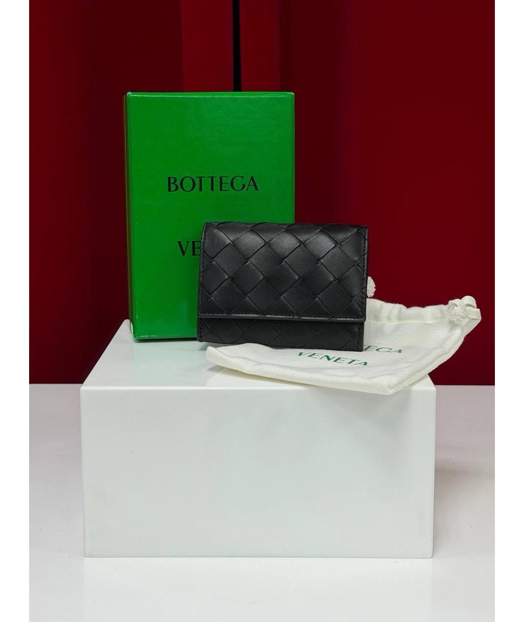 BOTTEGA VENETA Черный кожаный кошелек, фото 5