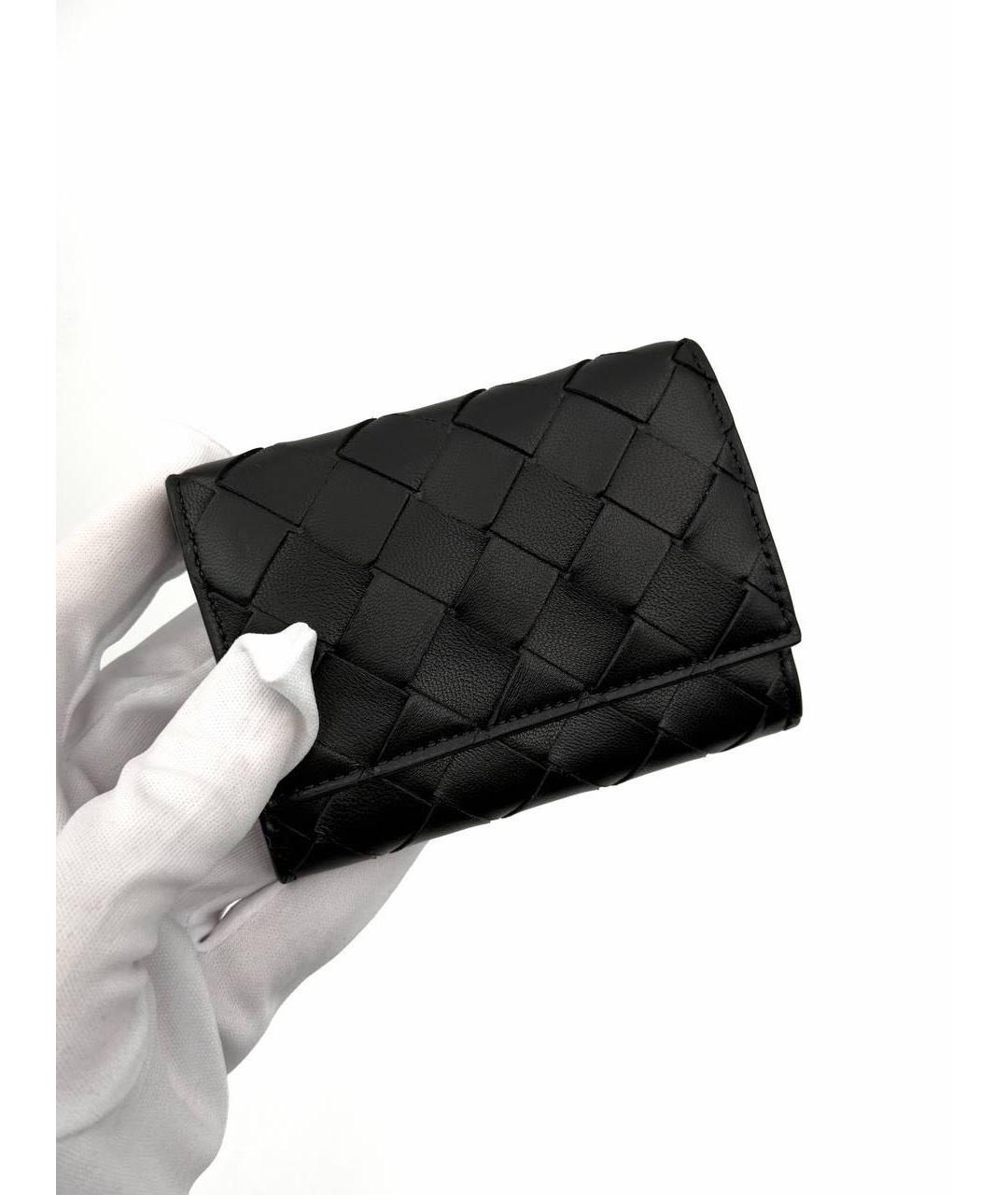 BOTTEGA VENETA Черный кожаный кошелек, фото 3