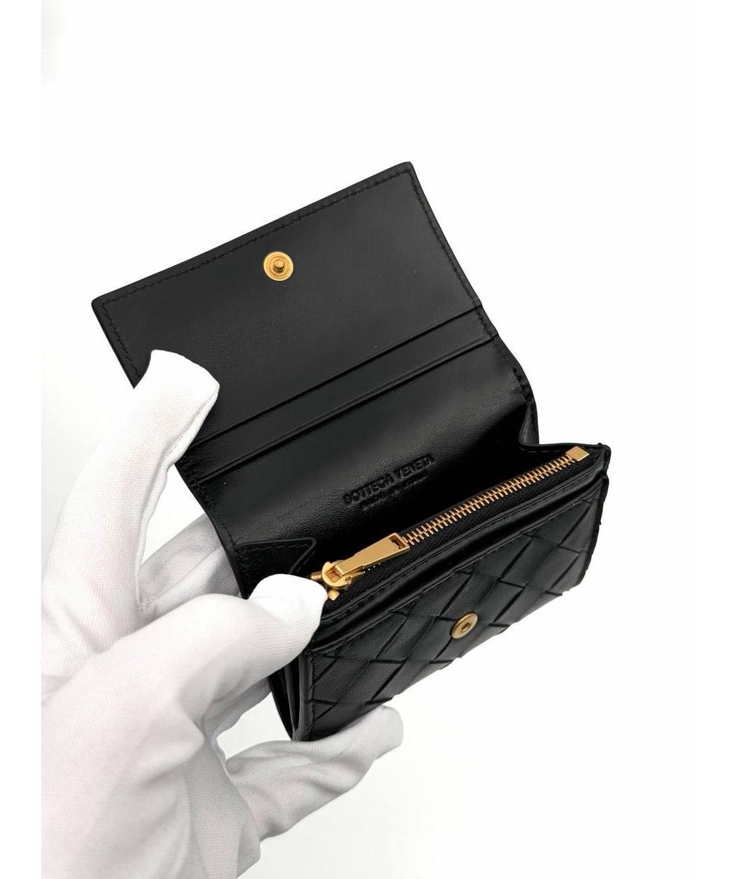 BOTTEGA VENETA Черный кожаный кошелек, фото 4