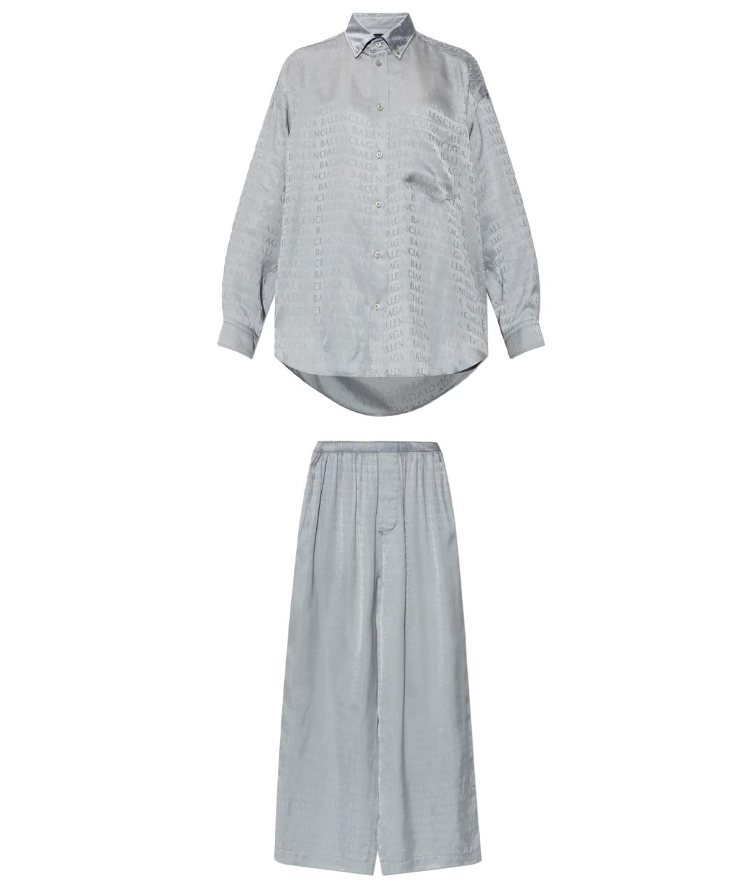 BALENCIAGA Серый вискозный костюм с брюками, фото 1