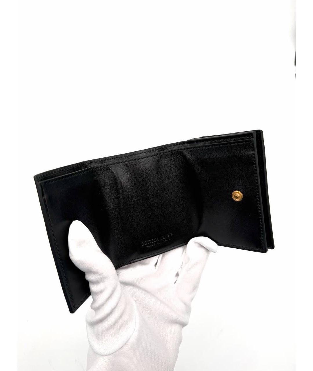 BOTTEGA VENETA Черный кожаный кошелек, фото 4