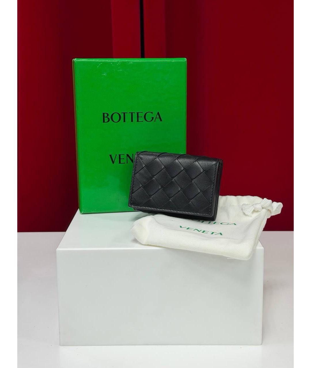 BOTTEGA VENETA Черный кожаный кошелек, фото 5