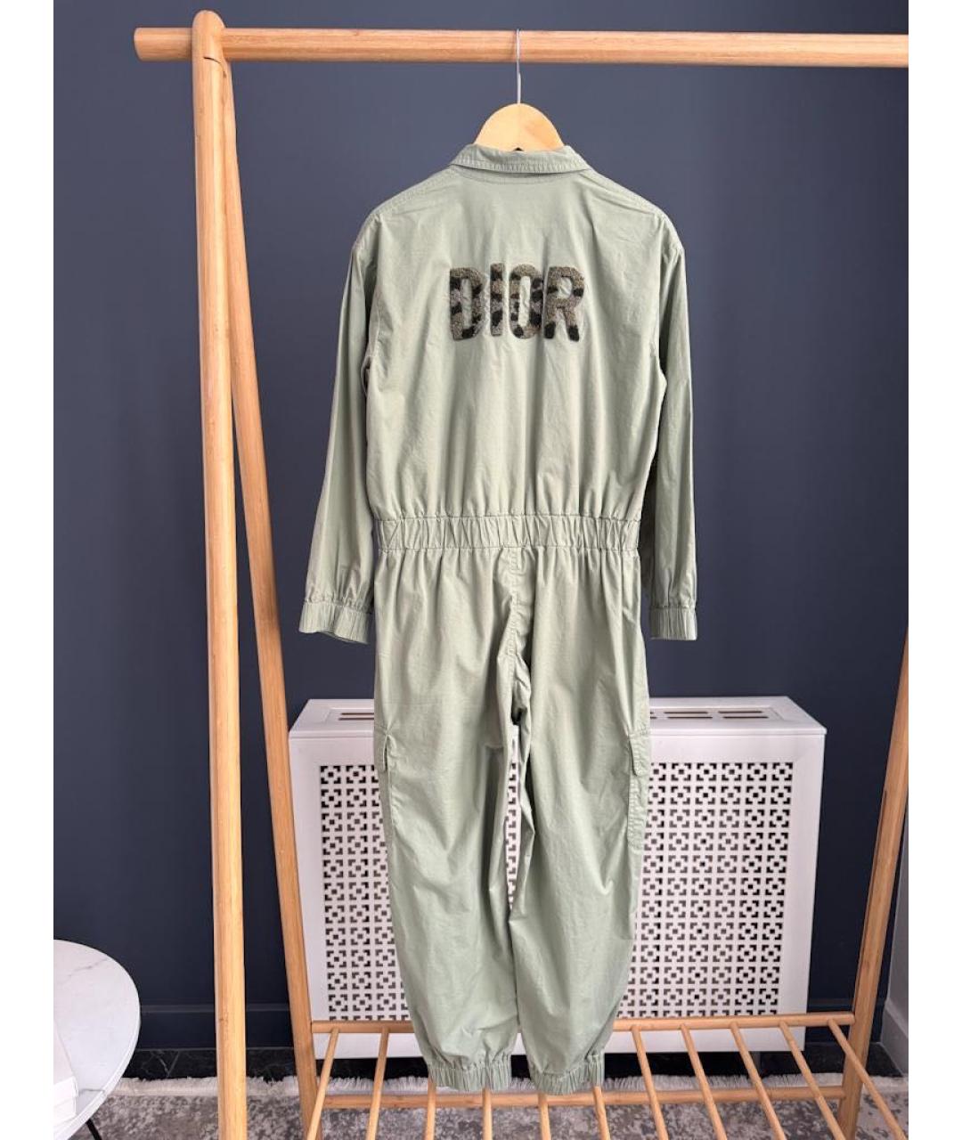 CHRISTIAN DIOR Хаки хлопковый комбинезон, фото 2