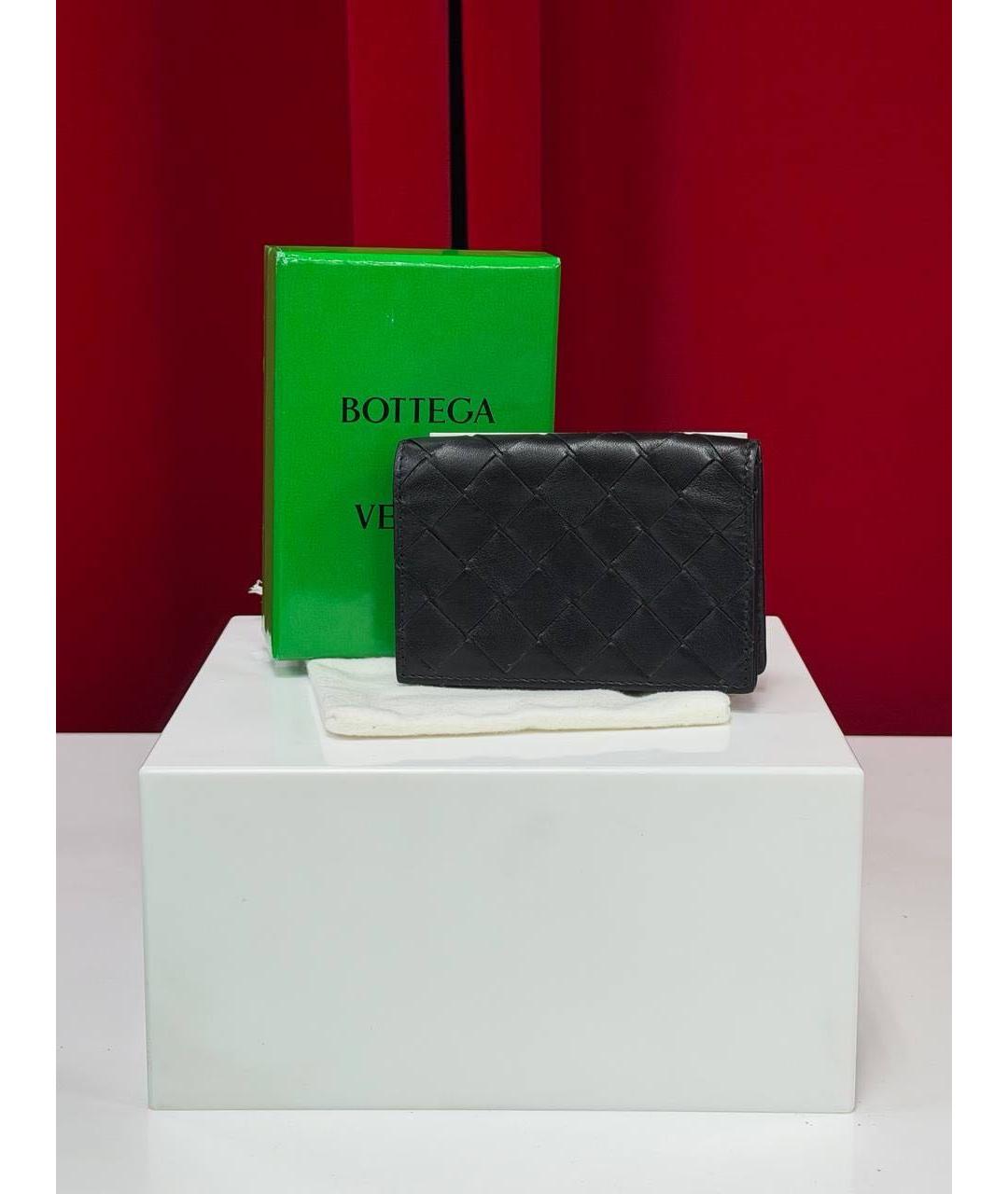 BOTTEGA VENETA Черный кожаный кошелек, фото 5