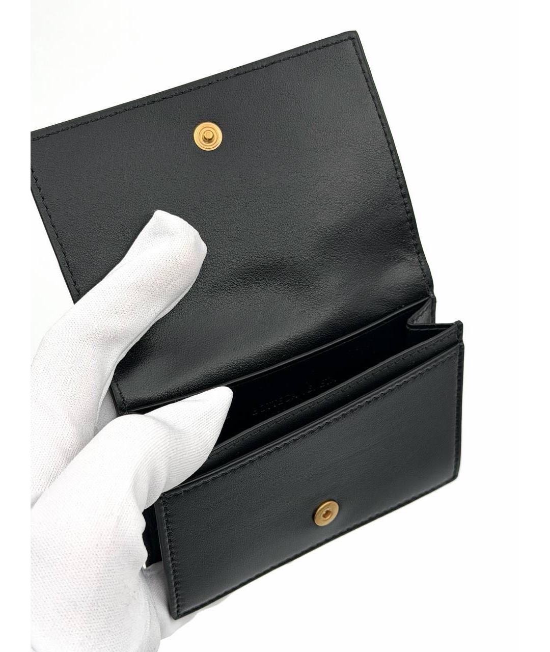 BOTTEGA VENETA Черный кожаный кошелек, фото 4