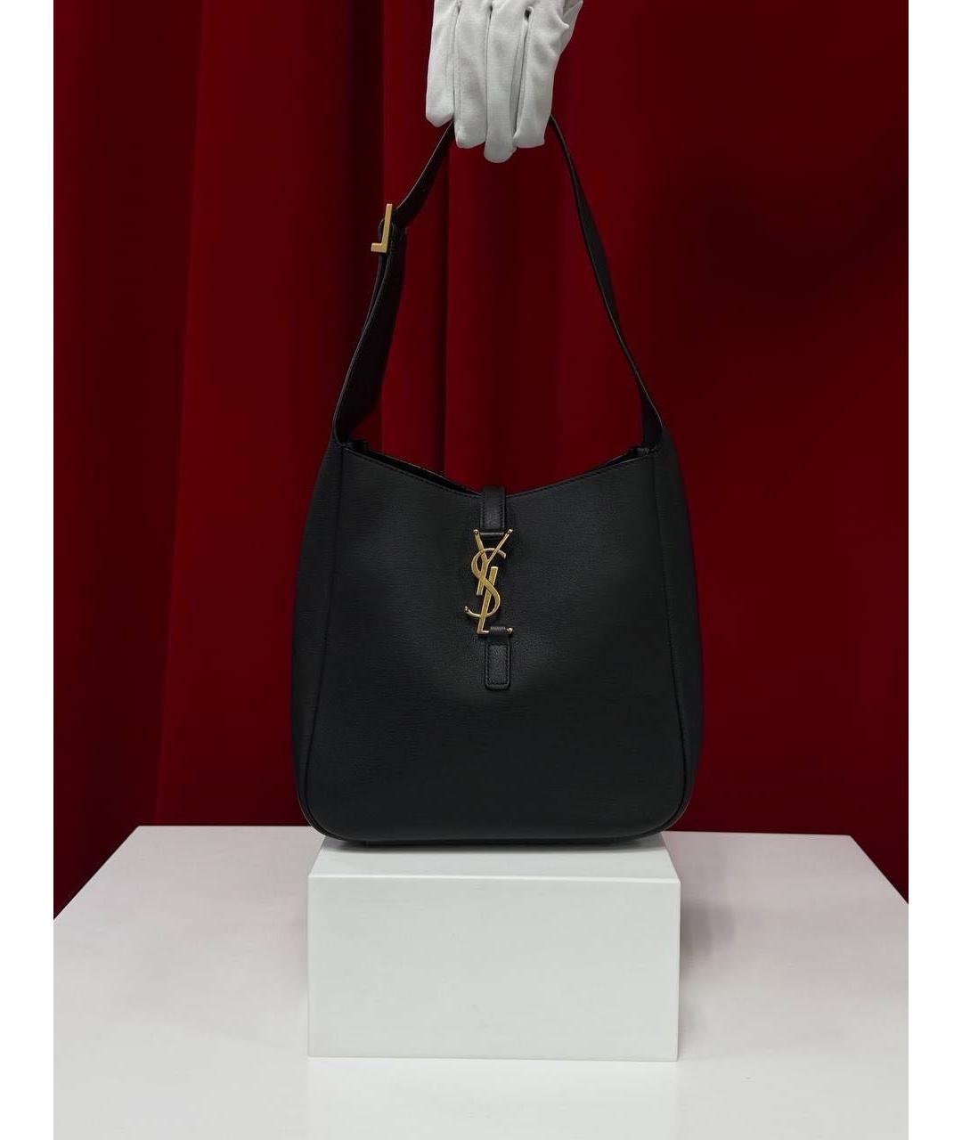 SAINT LAURENT Черная кожаная сумка через плечо, фото 7