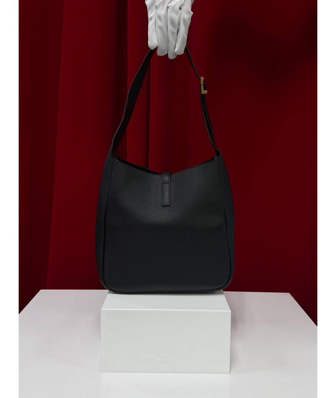 SAINT LAURENT Черная кожаная сумка через плечо, фото 8