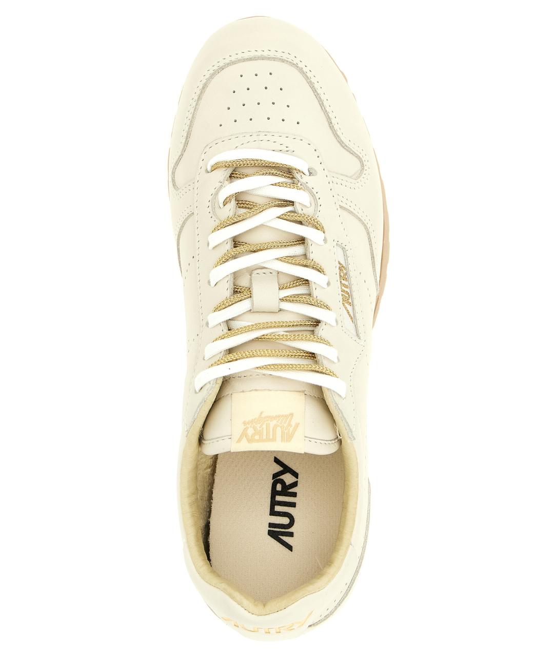AUTRY Бежевые кожаные кроссовки, фото 4