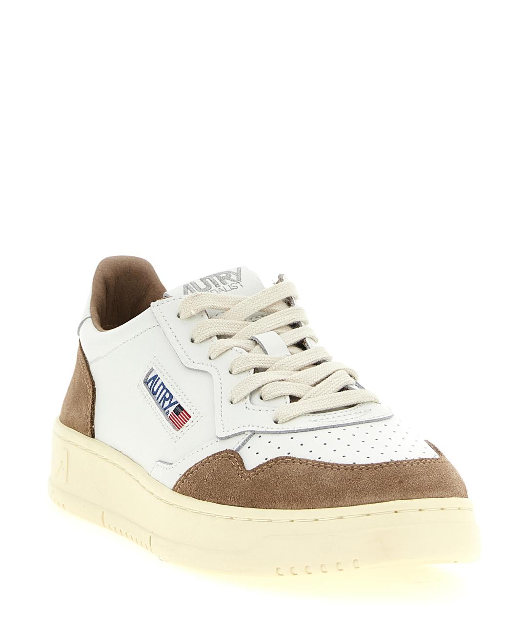 AUTRY Белые кожаные низкие кроссовки / кеды, фото 2