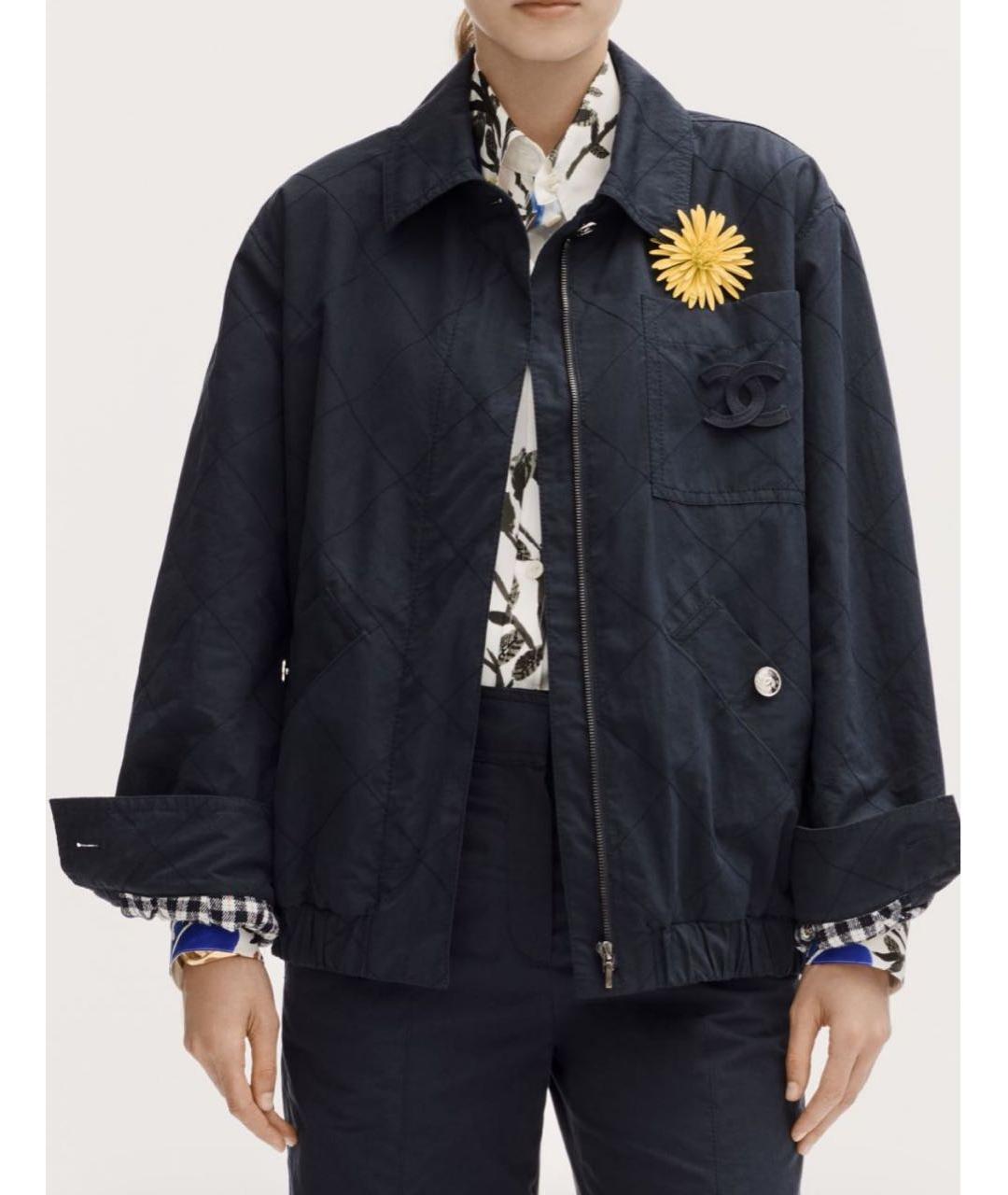 CHANEL Темно-синяя хлопковая куртка, фото 6