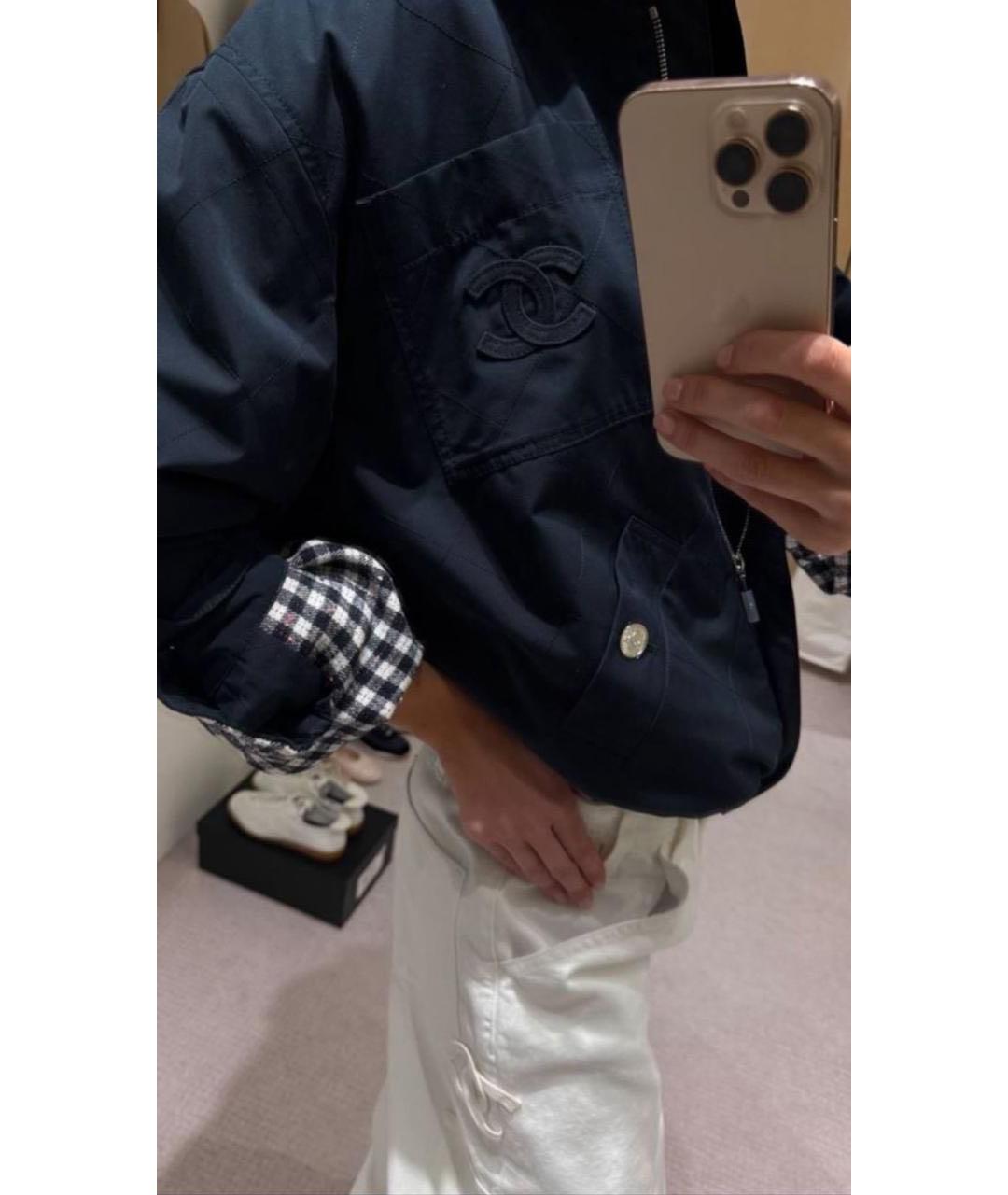 CHANEL Темно-синяя хлопковая куртка, фото 4