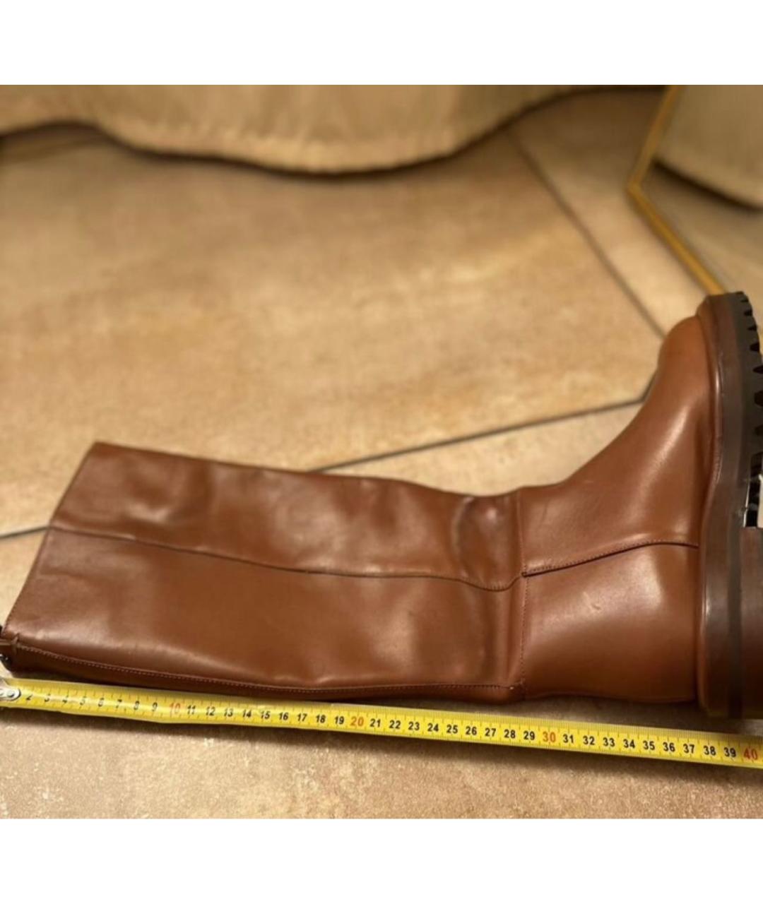 WEEKEND MAX MARA Коричневые кожаные сапоги, фото 5