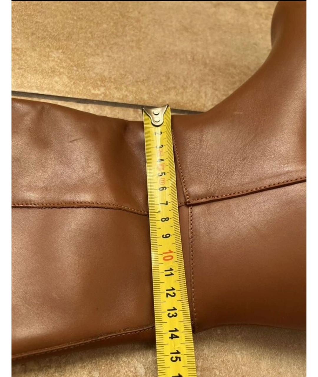 WEEKEND MAX MARA Коричневые кожаные сапоги, фото 6