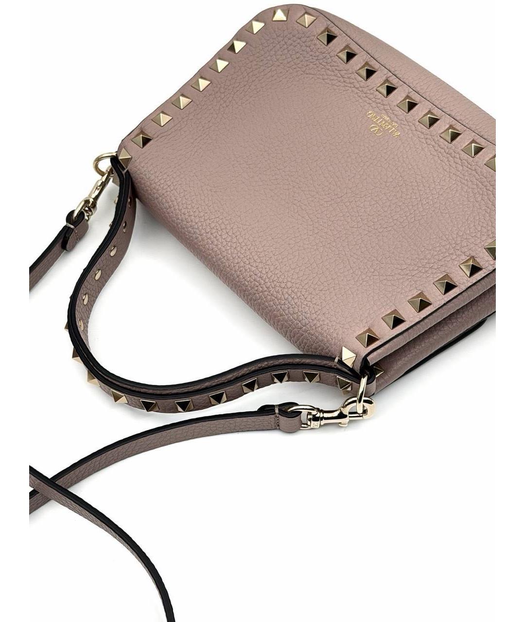 VALENTINO Розовая кожаная сумка через плечо, фото 3