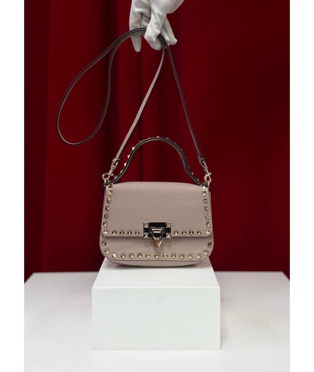 VALENTINO Розовая кожаная сумка через плечо, фото 4