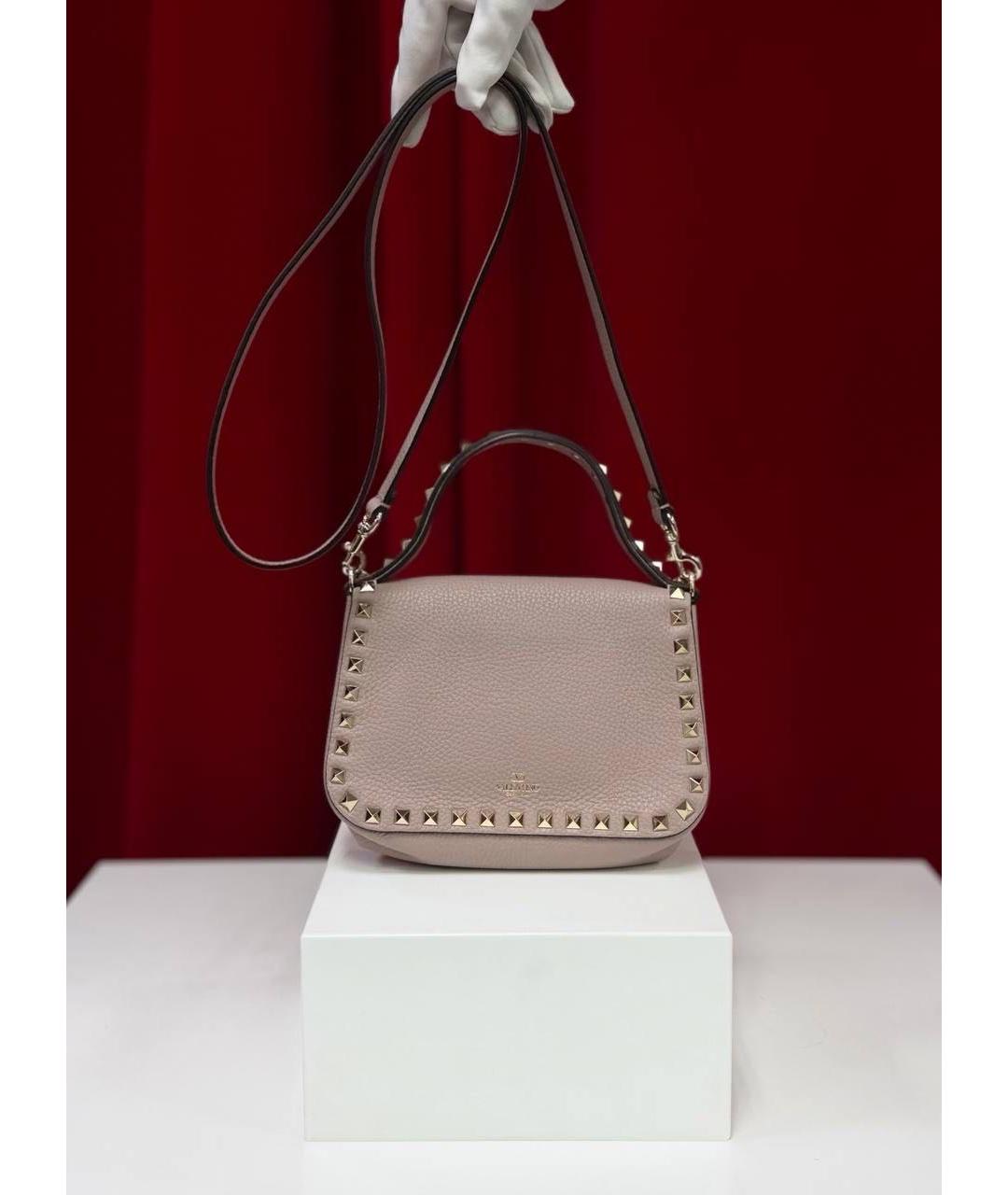 VALENTINO Розовая кожаная сумка через плечо, фото 5