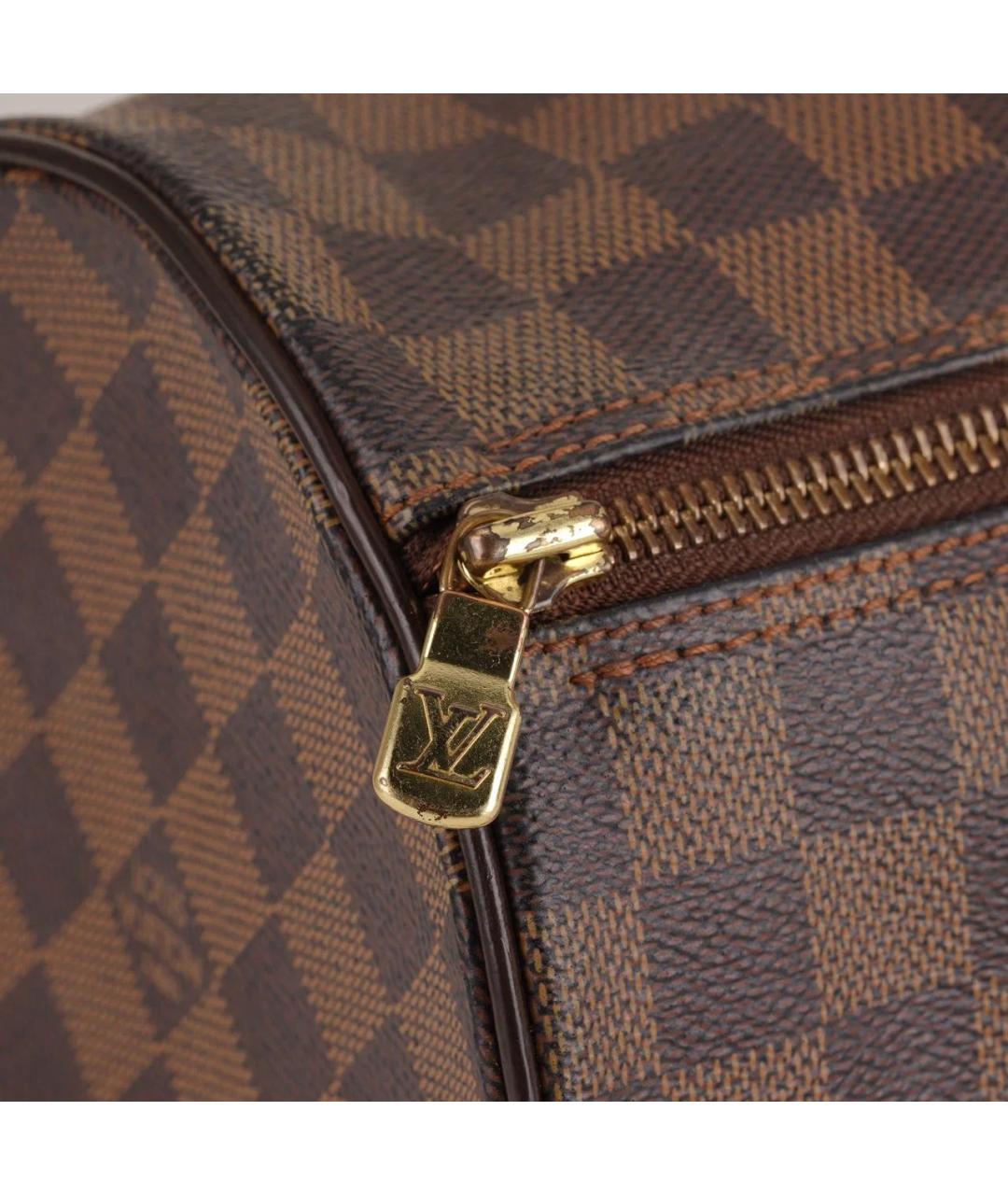 LOUIS VUITTON Коричневая кожаная сумка через плечо, фото 7