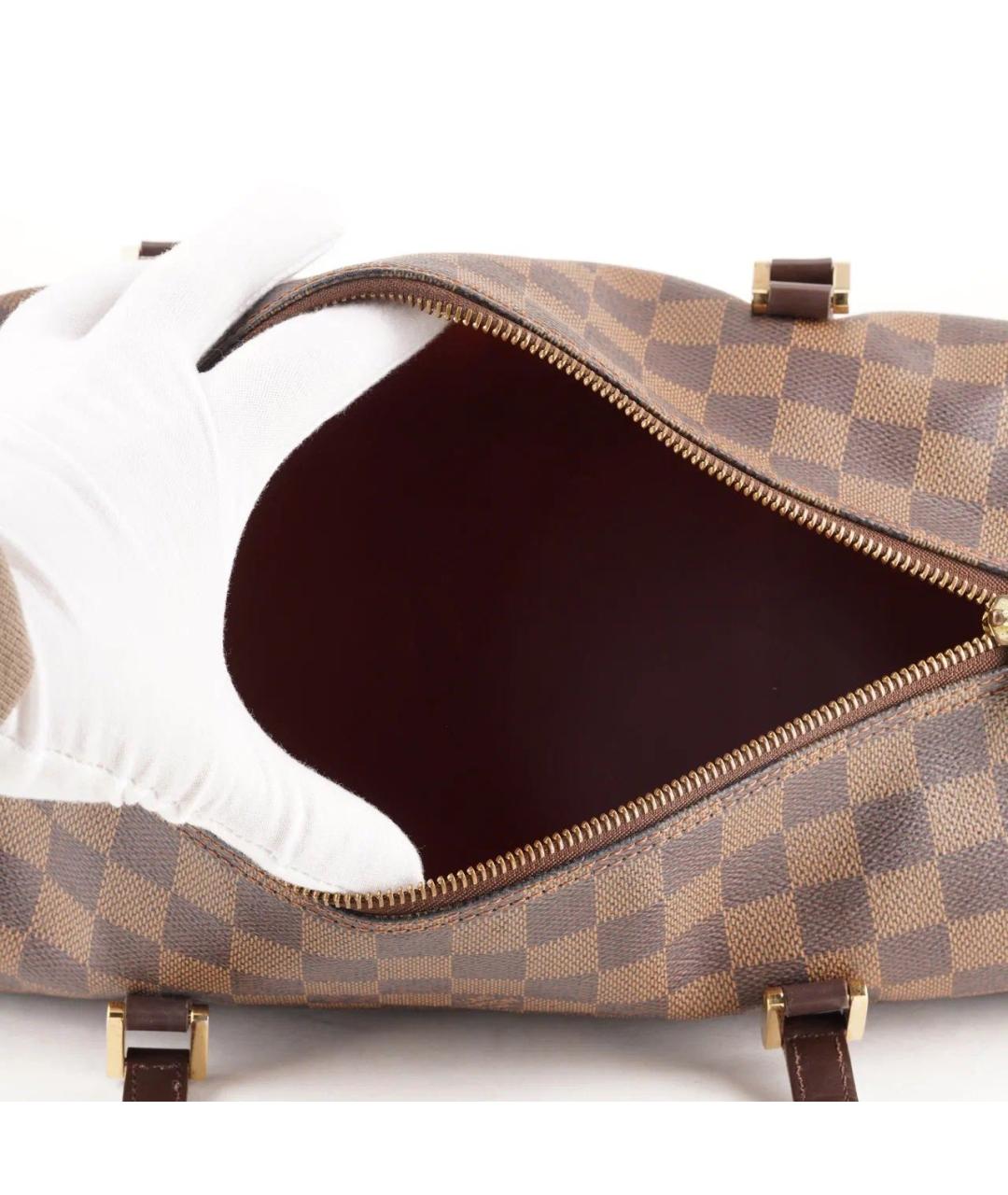 LOUIS VUITTON Коричневая кожаная сумка через плечо, фото 6