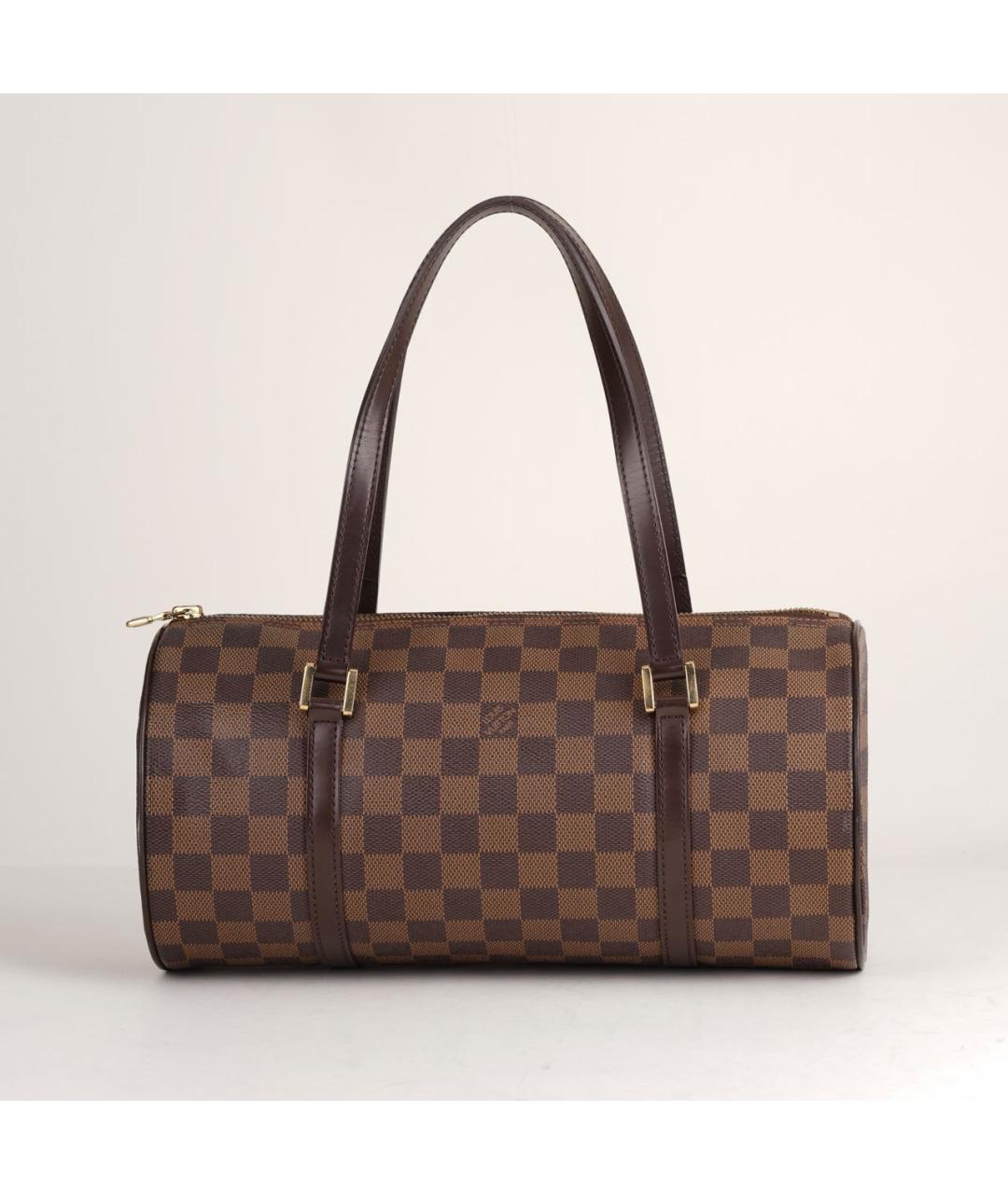 LOUIS VUITTON Коричневая кожаная сумка через плечо, фото 9