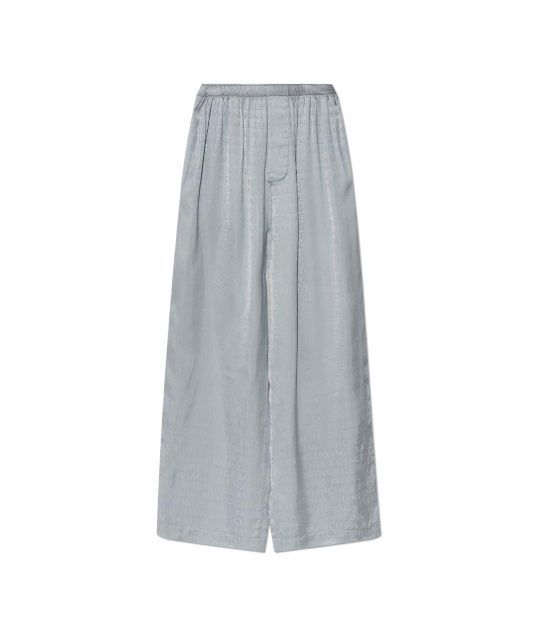BALENCIAGA Серые вискозные брюки широкие, фото 1